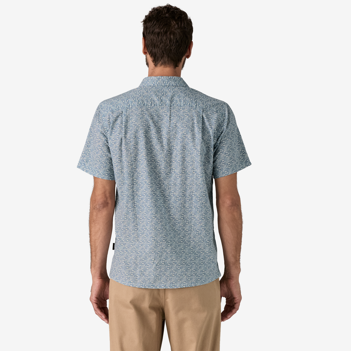 Patagonia Backstep Shirt 53139SP19 Check Pattern Short Sleeve Hemp x Cotton Shirt Box Shirt Men's XL Hemp navy blue type Vintage Second Hand
