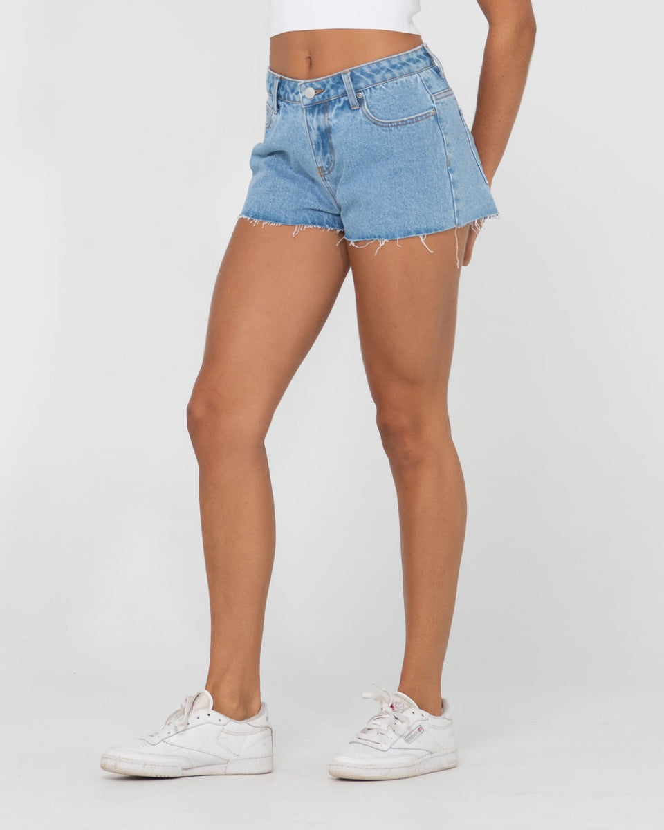 High low denim clearance shorts