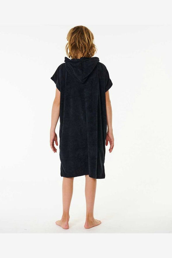 RIP CURL BRAND HOODED TOWEL-BOY - BLACK/GREY