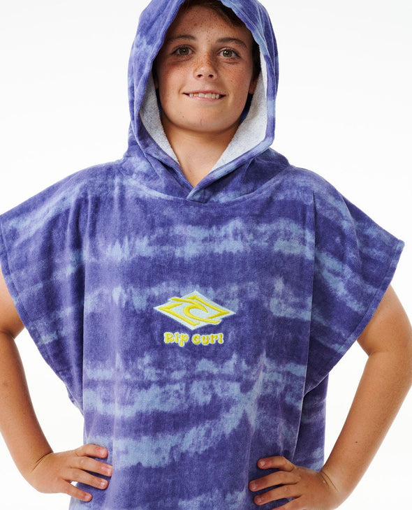 RIP CURL MIXED HOODED TOWEL-BOY - OCEAN BLUE TIE DYE