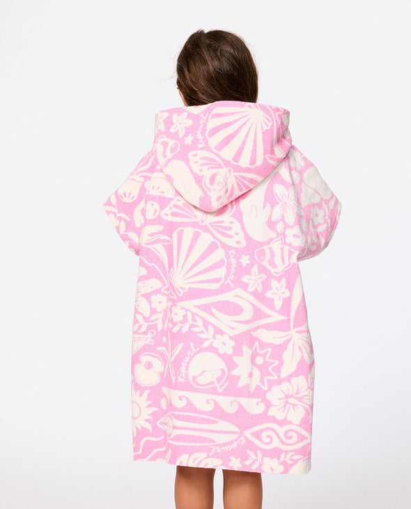 RIP CURL MIXED SNAP HOODED TOWEL-GIRL - PINK