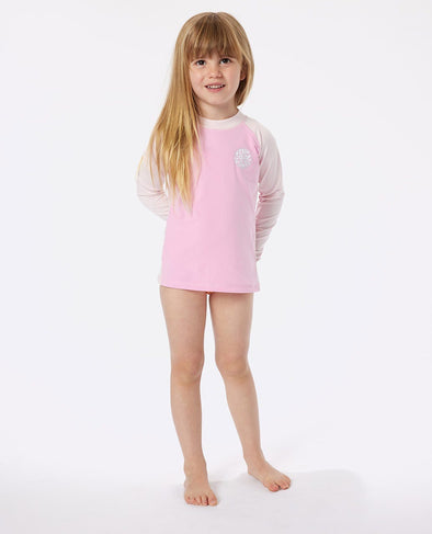 RIP CURL ICONS UV BRUSHED L/S-GIRL - BRIGHT PINK