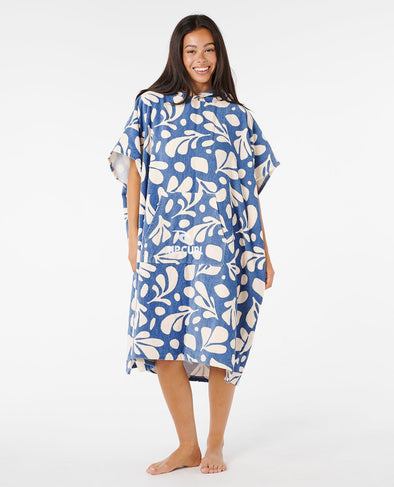 RIP CURL LOGO HOODED TOWEL -BLUE/NATURAL