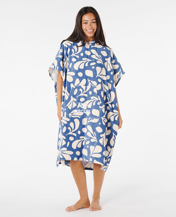 RIP CURL LOGO HOODED TOWEL -BLUE/NATURAL
