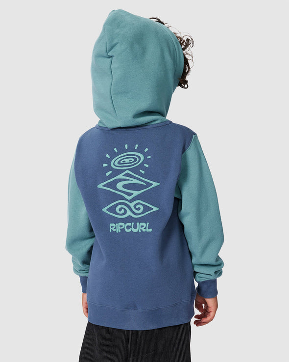 RIP CURL GROM ENERGY Z/T HOOD - BOY - BLUE LAGOON