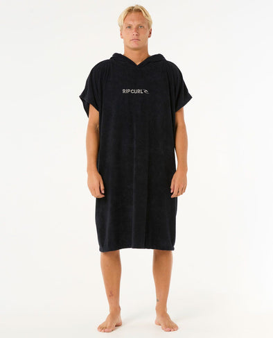 RIP CURL BRAND HOODED TOWEL - BLACK/GREY