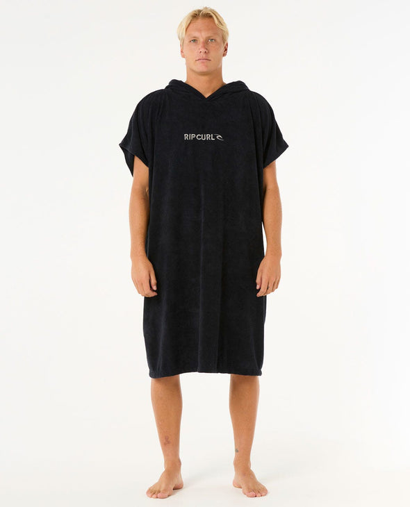 RIP CURL BRAND HOODED TOWEL - BLACK/GREY