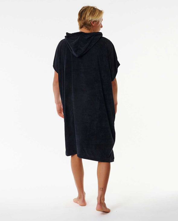 RIP CURL BRAND HOODED TOWEL - BLACK/GREY