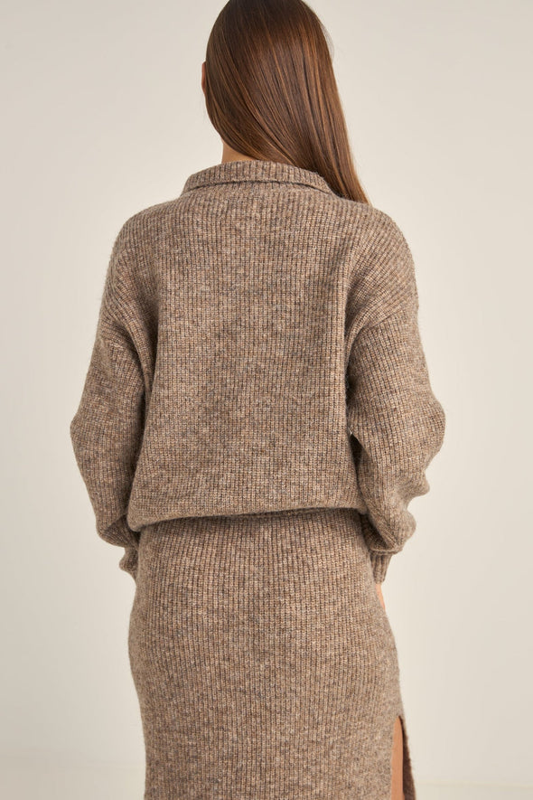 RHYTHM QUINN ZIP KNIT - OATMEAL