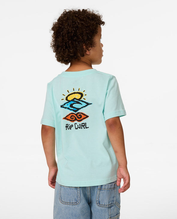 RIP CURL ICONS OF SHRED TEE-BOY - LIGHT AQUA