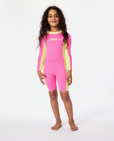 RIP CURL SUNKISS UPF LS SPRINGSUIT-GIRL - HOT PINK