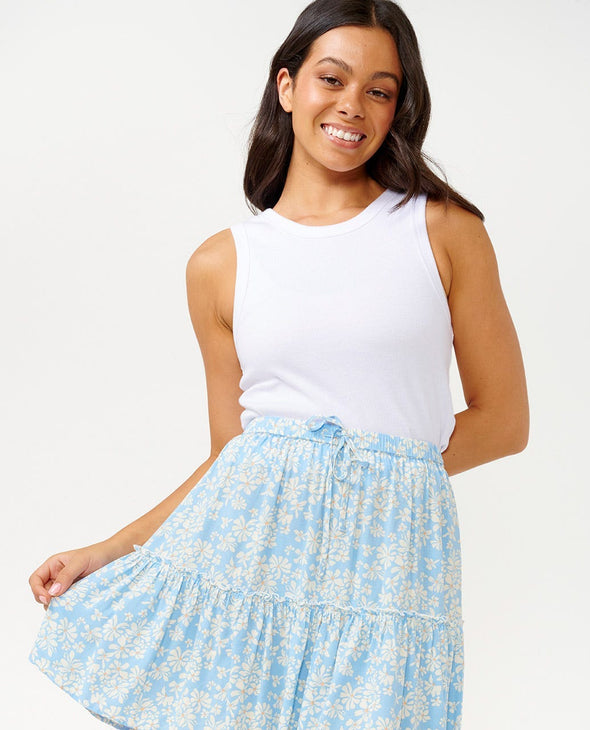 RIP CURL DESERT DREAMS MINI SKIRT - MID BLUE