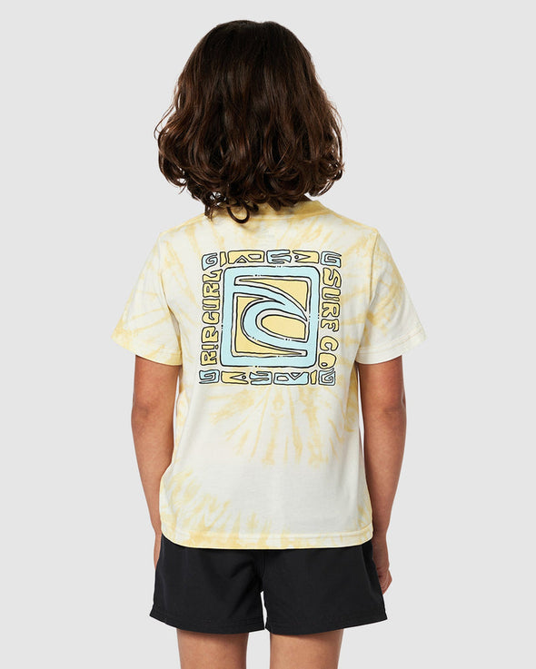 RIP CURL TUBE TIE DYE TEE-BOY - STRAW