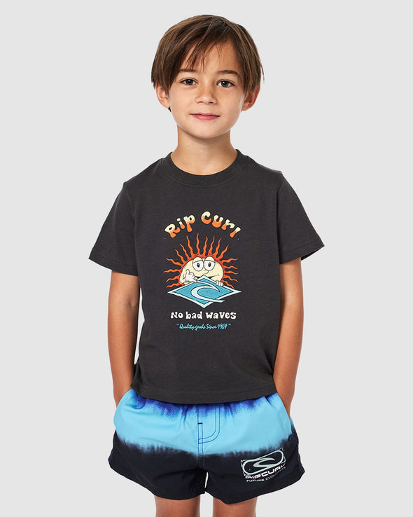 RIP CURL SUN SHAKA TEE - BOT - WASHED BLACK