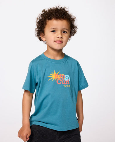 RIP CURL LETS SEE THE WAVES TEE BOY - SORM BLUE