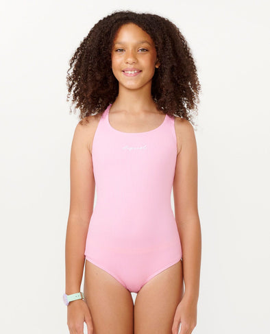 RIP CURL PREMIUM RIB ONE PIECE GIRL - BRIGHT PINK