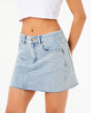 RIP CURL TABBY DENIM MINI SKIRT - VINTAGE BLUE