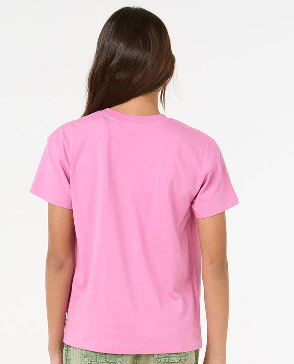 RIP CURL SURF PUFF RELAXED TEE-GIRL - HOT PINK