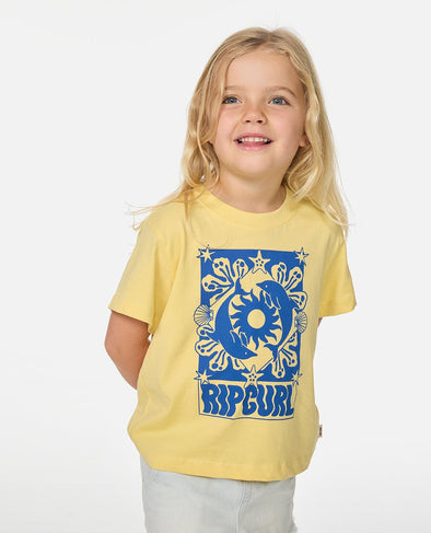 RIP CURL SUN SWELL DOLPHIN TEE-GIRL - BANANA