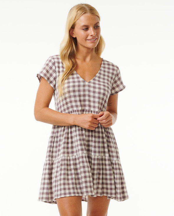 RIP CURL PREMIUM SURF CHECK DRESS - EGGPLANT