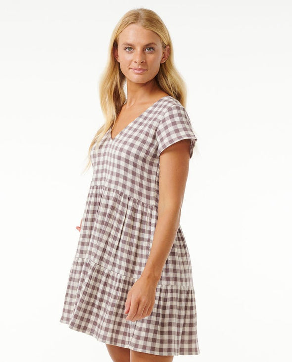 RIP CURL PREMIUM SURF CHECK DRESS - EGGPLANT