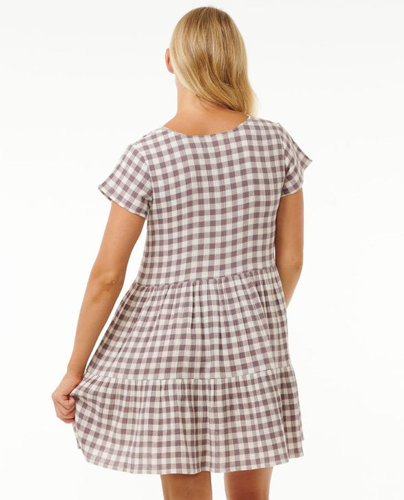 RIP CURL PREMIUM SURF CHECK DRESS - EGGPLANT