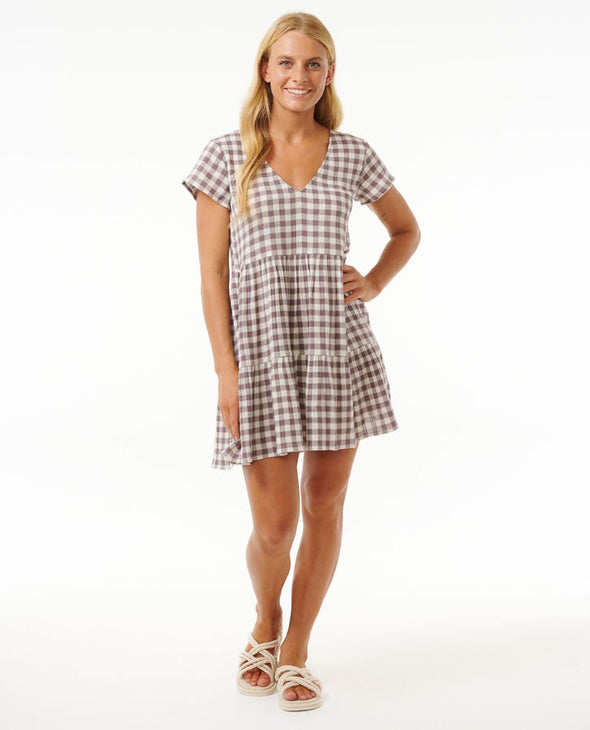 RIP CURL PREMIUM SURF CHECK DRESS - EGGPLANT