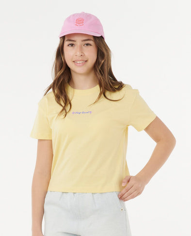 RIP CURL SUNSET SKIES CROP TEE-GIRL - BANANA