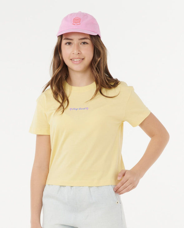 RIP CURL SUNSET SKIES CROP TEE-GIRL - BANANA