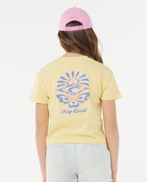 RIP CURL SUNSET SKIES CROP TEE-GIRL - BANANA
