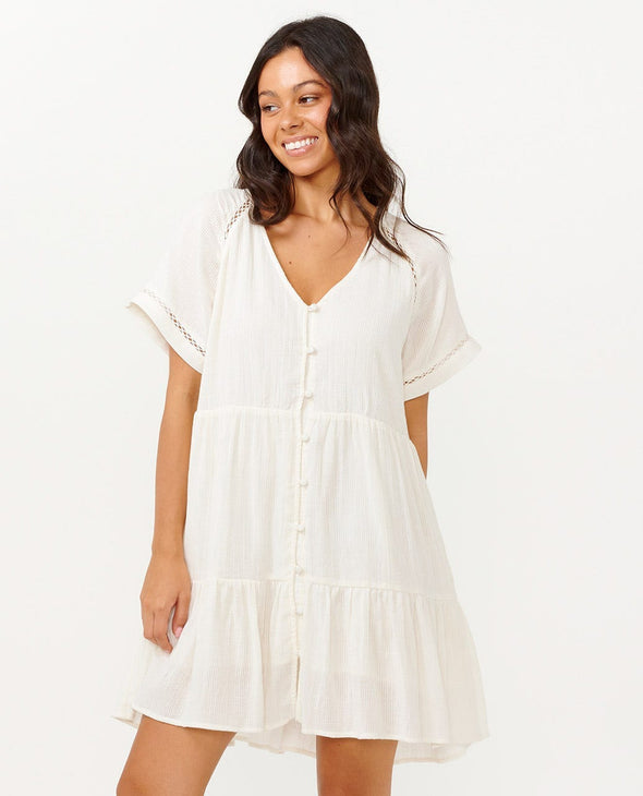 RIP CURL DESERT DREAMS FREE DRESS - OFF WHITE