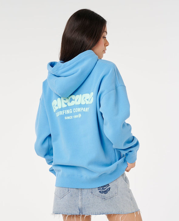 RIP CURL SURF PUFF HERITAGE HOOD - AZURE BLUE