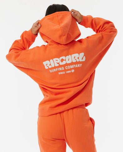 RIP CURL SURF PUFF HERITAGE HOOD - BRIGHT ORANGE