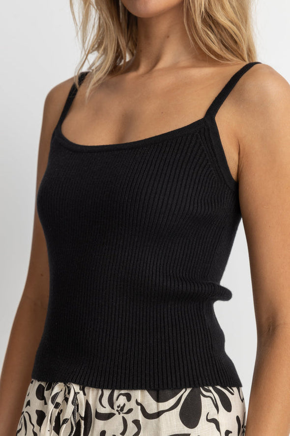 RHYTHM YUMI KNIT TOP - BLACK