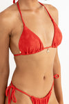 RHYTHM LEILANI SLIDE TRI TOP W/ SIDE ITSY PANT - RED