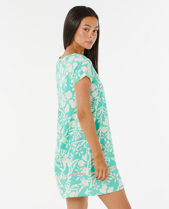 RIP CURL SUN TO SEA SHIFT DRESS - GREEN