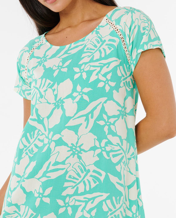 RIP CURL SUN TO SEA SHIFT DRESS - GREEN