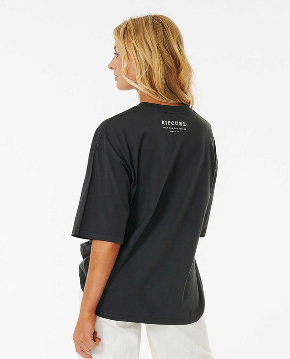 RIP CURL MIDNIGHT HERITAGE TEE - WASHED BLACK