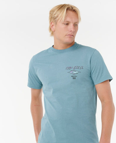 RIP CURL FADE OUT ICON TEE - STORM BLUE