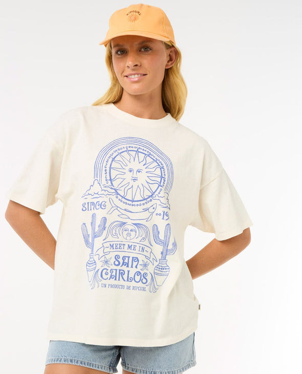 RIP CURL SAN CARLOS HERITAGE TEE - BONE