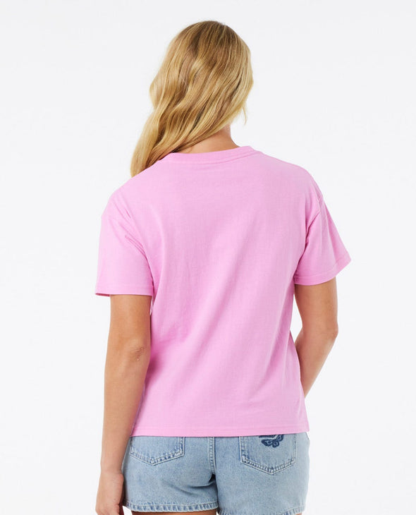 RIP CURL SURF PUFF RELAXED TEE - PINK