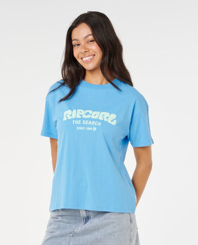 RIP CURL SURF PUFF RELAXED TEE - AZURE BLUE