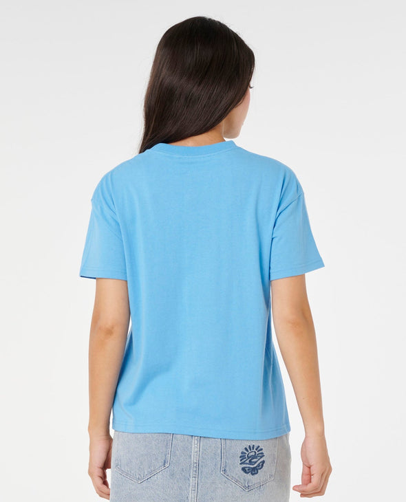 RIP CURL SURF PUFF RELAXED TEE - AZURE BLUE