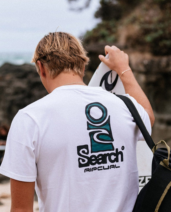 RIP CURL VAPORCOOL SEARCH STACK TEE - WHITE