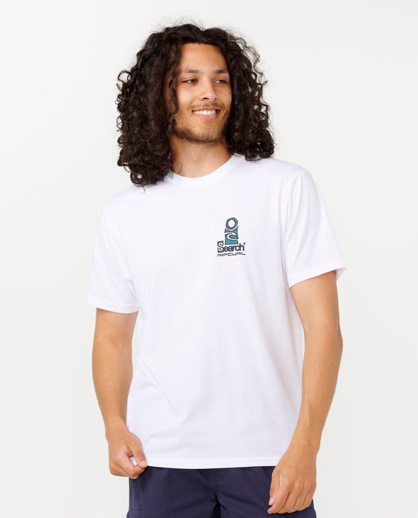 RIP CURL VAPORCOOL SEARCH STACK TEE - WHITE