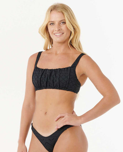 RIP CURL SAN CARLOS BRODERIE D-DD CROP W/ GOOD PANT - BLACK