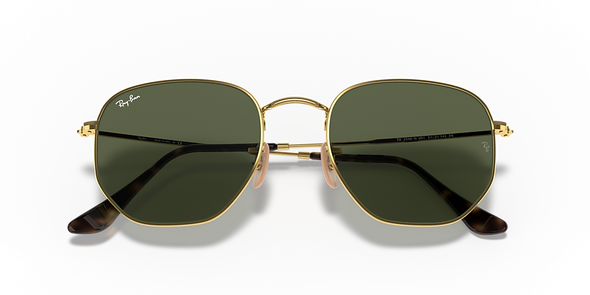 RAYBAN HEXAGONAL LEGEND GOLD W/ G-15 GREEN-METAL