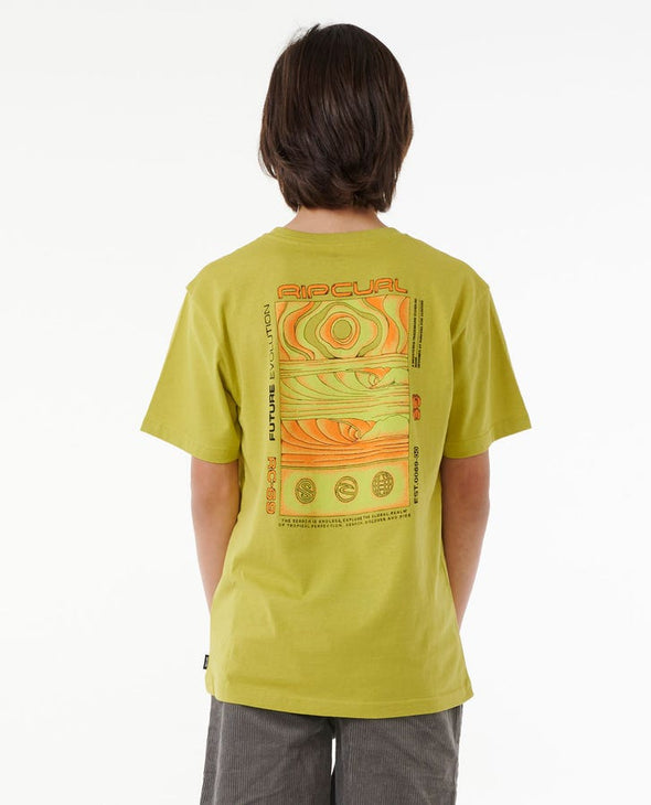 RIP CURL FUTURE EVOLUTION ART TEE-BOY - WASHED LIME