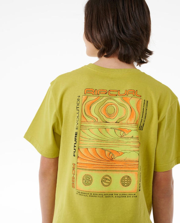 RIP CURL FUTURE EVOLUTION ART TEE-BOY - WASHED LIME