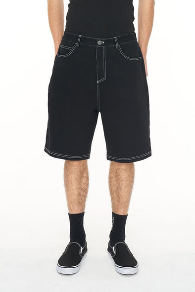 HUFFER BLOCK EMB SHORT/OLDE - BLACK WASH